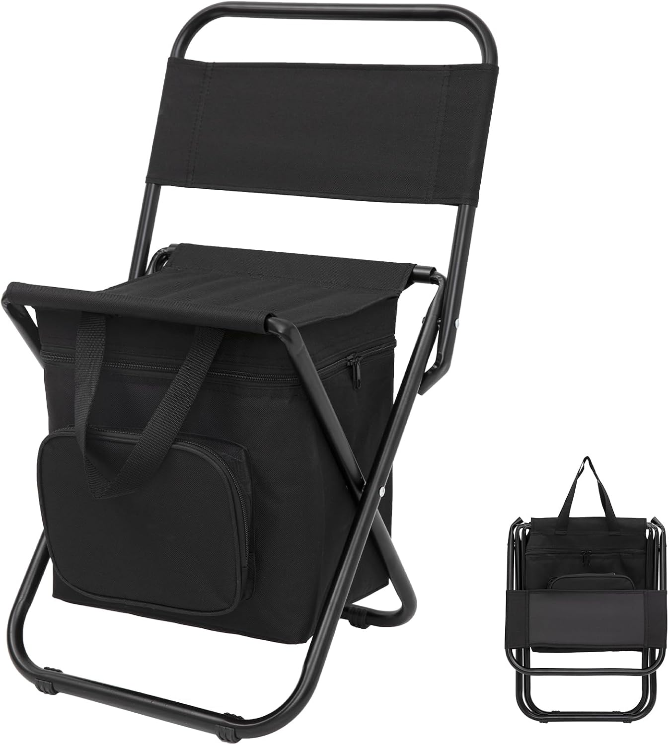 61A9GrR-cjL._AC_SL1500_.jpg Portable Fishing Chair — Lightweight Folding Stool with Backrest - Image 1