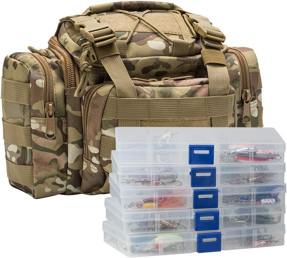 71VnV3yCfL._AC_SL1000_.jpg Tackle Bag, 5 Storage Boxes, Contains 60 Lures - Image 1