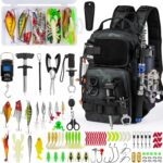 Fishing Backpack with Rod Holder (Includes Tackle Set)
