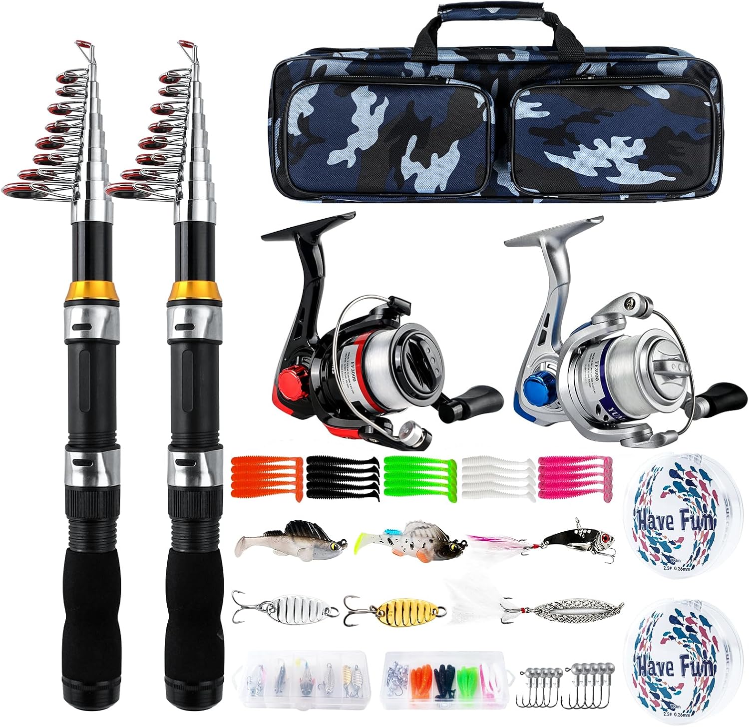 81moiTx1KNL._AC_SL1500_.jpg Telescopic Fishing Rod & Reel Combo (Set of 2) - Image 1
